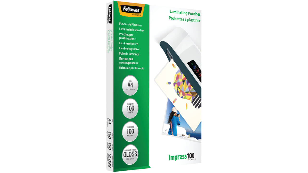 Lamineerhoes Fellowes A4 2x100micron glans 100stuks