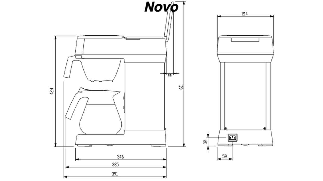 Koffiezetapparaat Bravilor Novo inclusief glazen kan