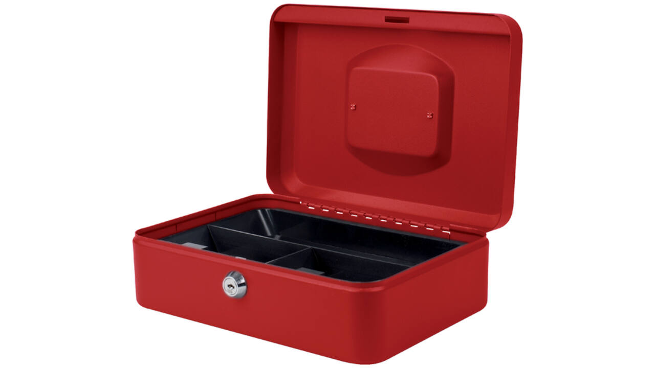 Geldkist Pavo 250x180x90mm rood