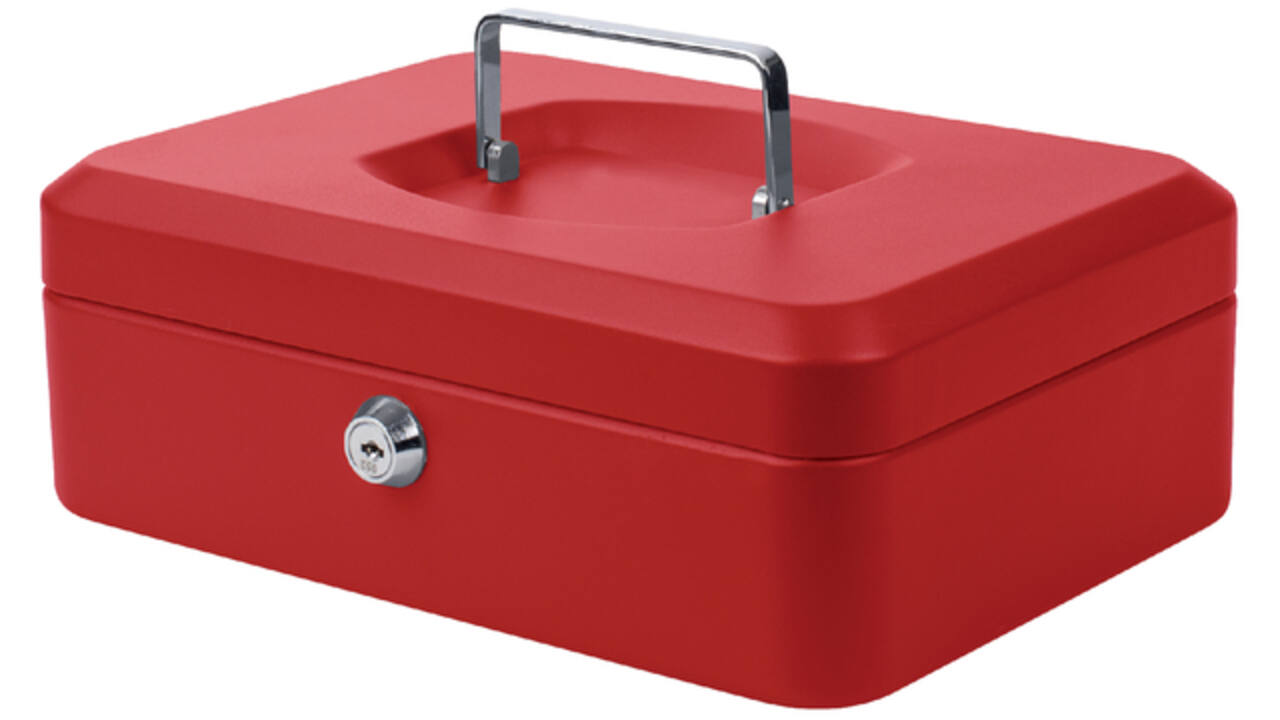 Geldkist Pavo 250x180x90mm rood