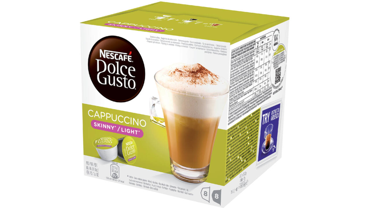 Koffiecups Dolce Gusto Cappuccino light 16 stuks voor 8 kopjes