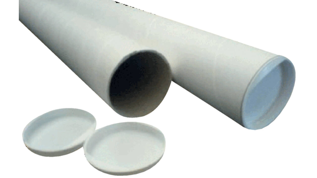 Verzendkoker CleverPack A3 330x29.7x1.2 met doppen wit pak à 20 stuks