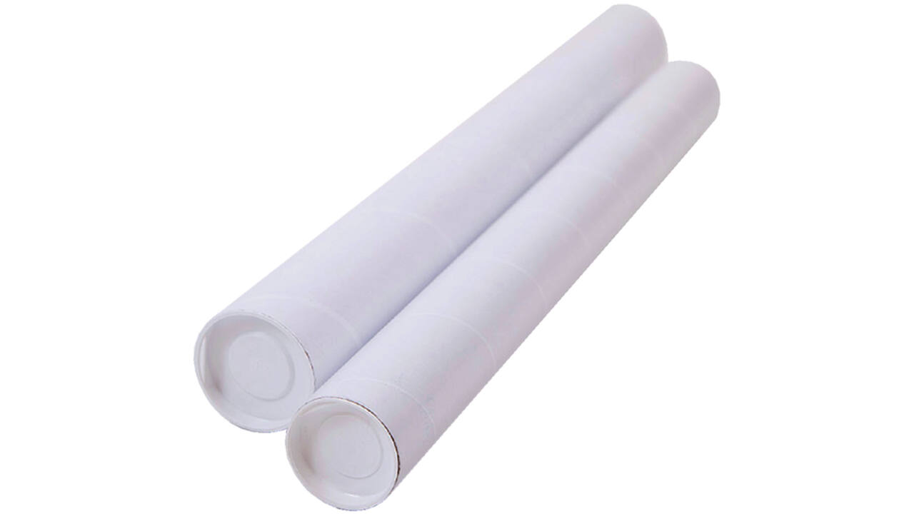 Verzendkoker CleverPack A2 450x50x1.5 met doppen wit pak à 5 stuks