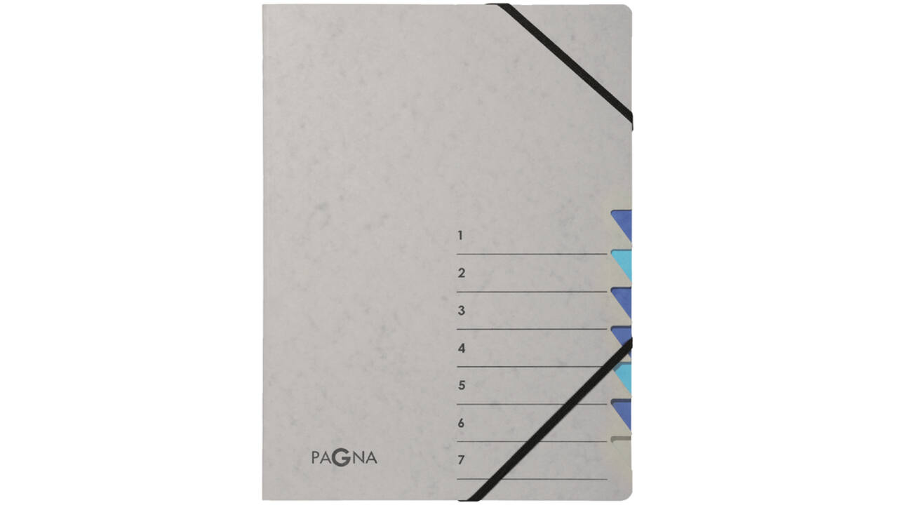 Sorteermap Pagna Easy A4 7 tabs lichtblauw / donkerblauw