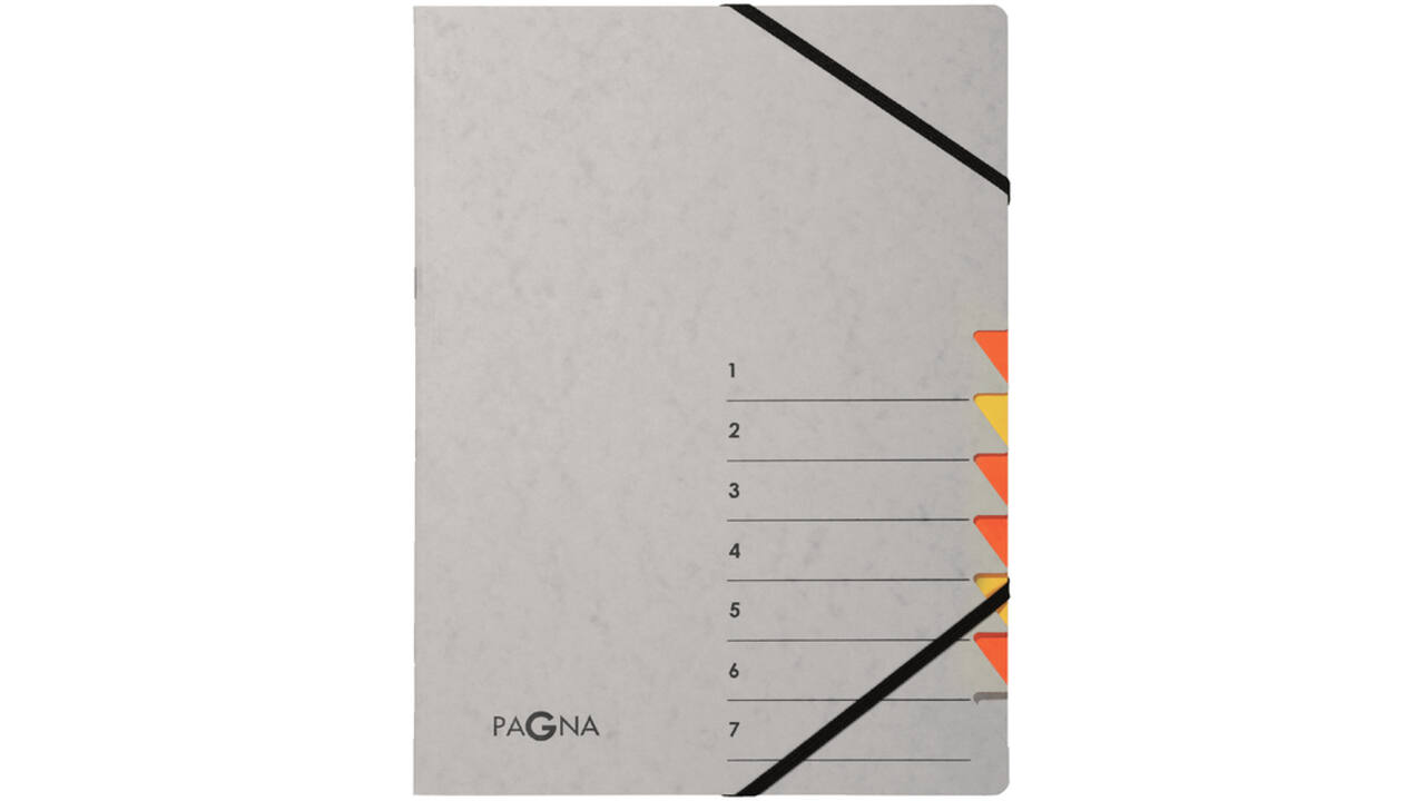 Sorteermap Pagna Easy A4 7 tabs geel/oranje