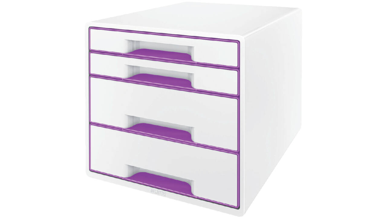 Ladenblok Leitz WOW 4 laden wit/paars