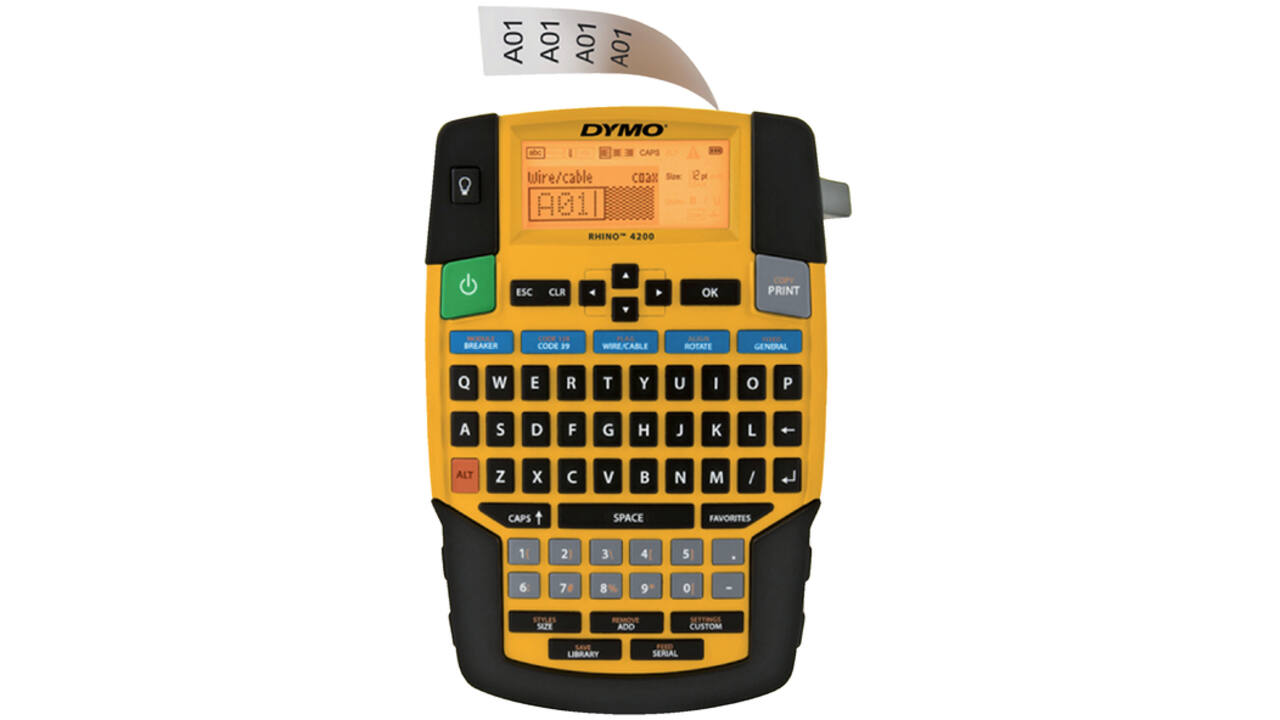 Labelprinter Dymo Rhino 4200 industrieel qwerty 19mm geel