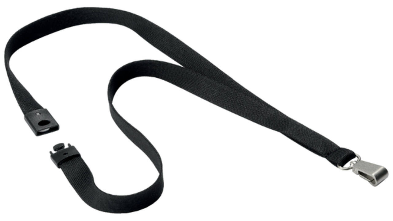 Textielkoord Durable 8127 met karabijnhaak softcolor zwart