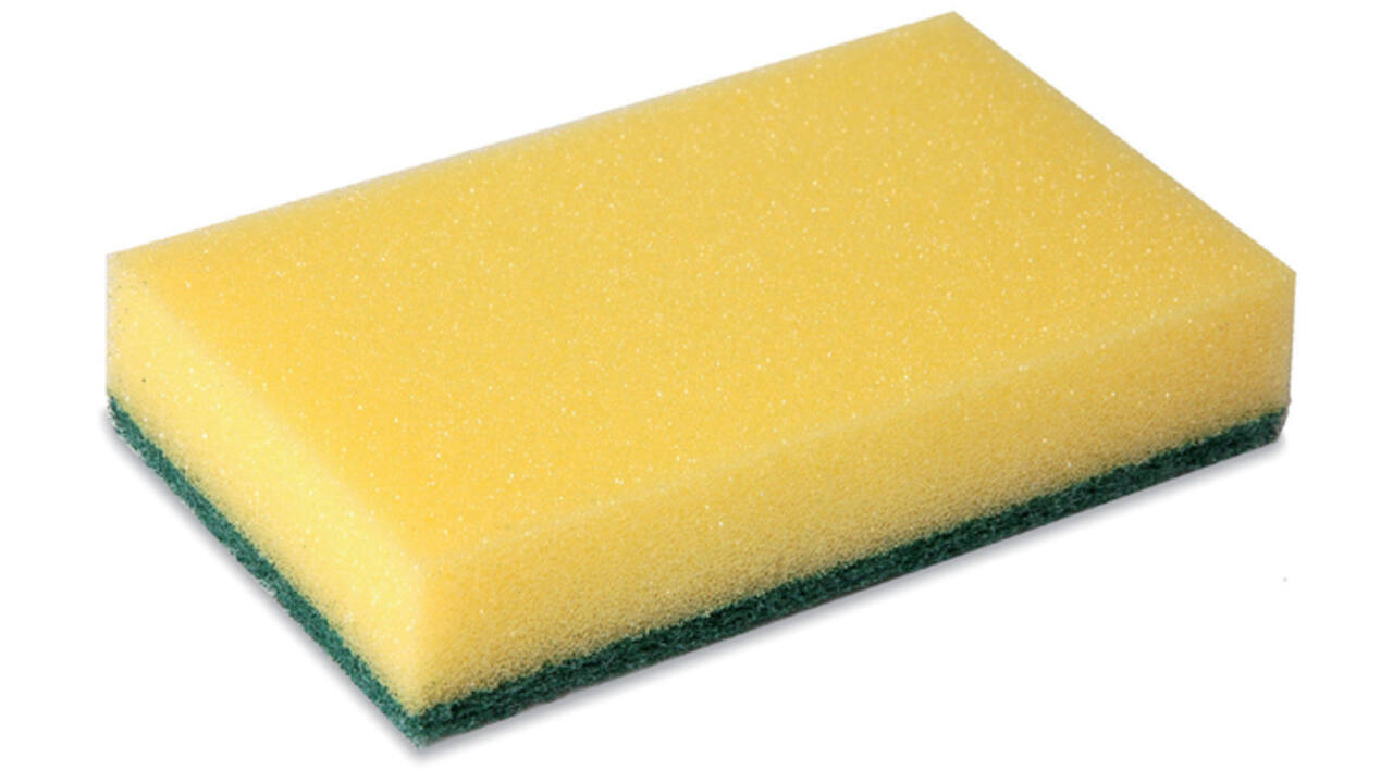 Schuurspons Cleaninq 140x90x28mm geel/groen