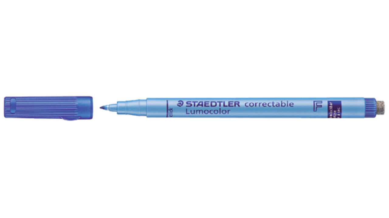 Viltstift Staedtler Lumocolor 305 non permanent correctable F blauw