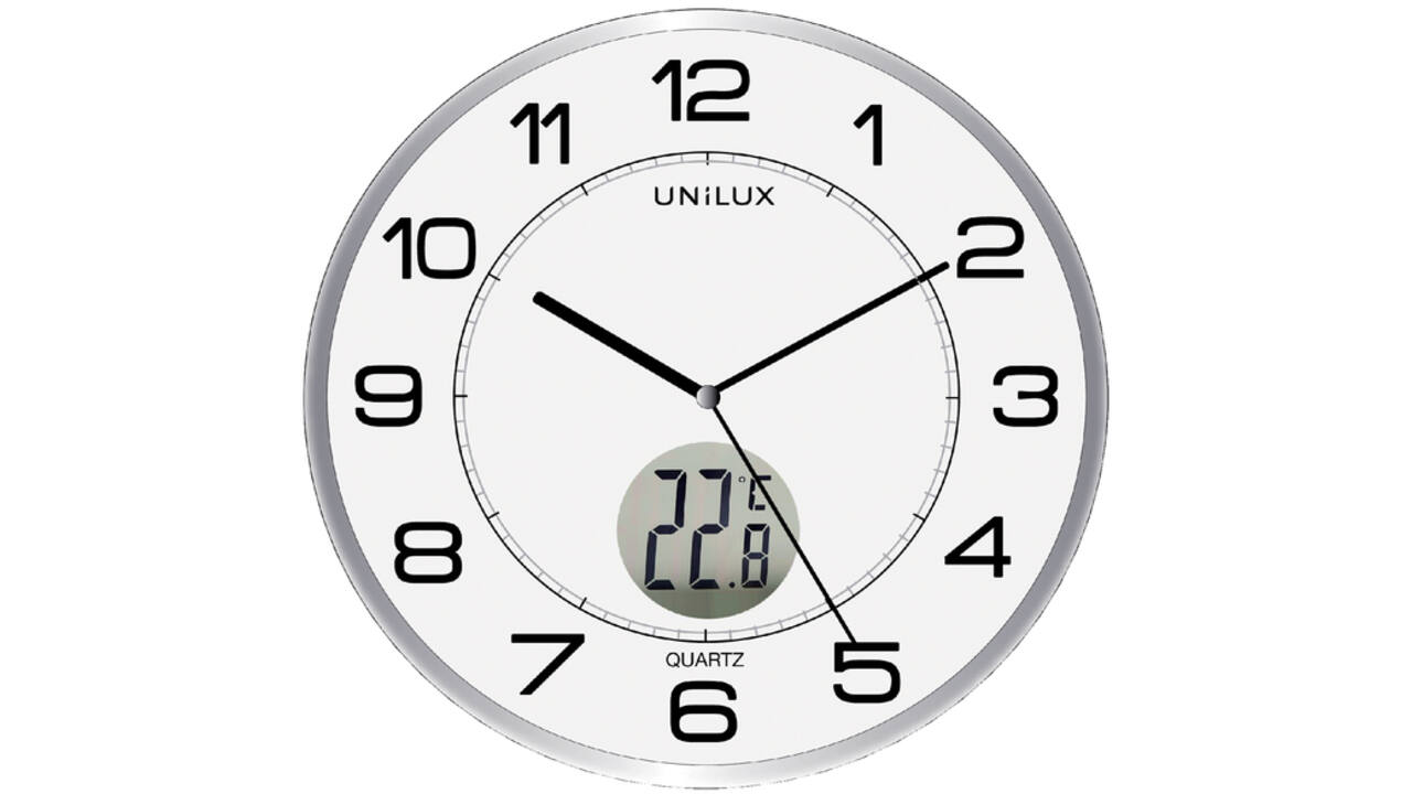 Wandklok Unilux Tempus Ø 30.5cm lichtgrijs/wit