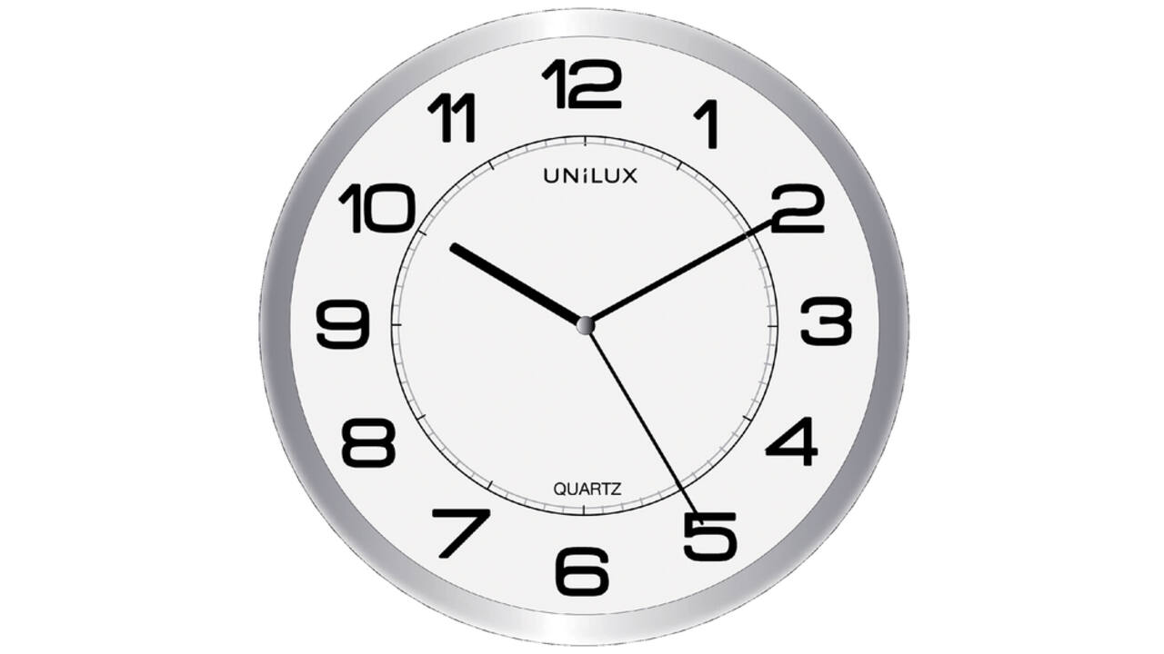 Wandklok Unilux Attraction Ø 22cm lichtgrijs/wit