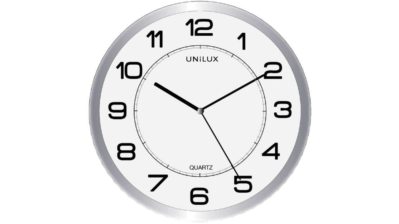 Wandklok Unilux Magnet Ø 30.5cm lichtgrijs/wit