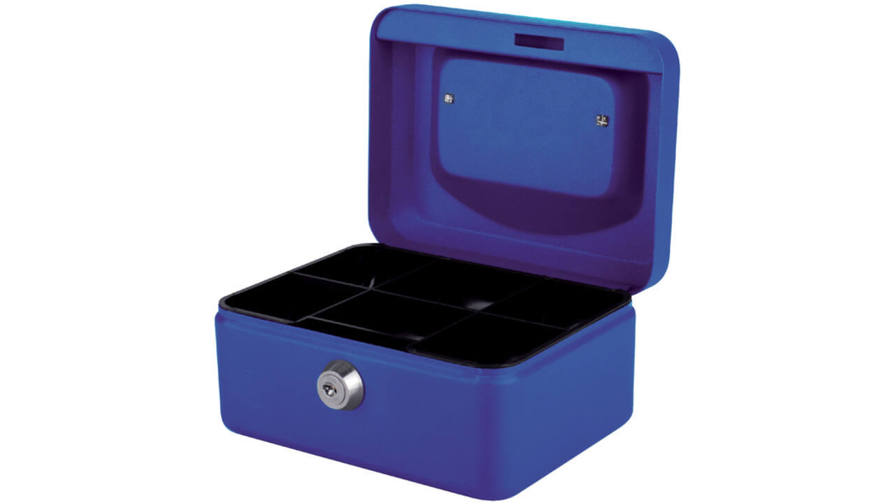 Geldkist Quantore 150x115x80mm blauw