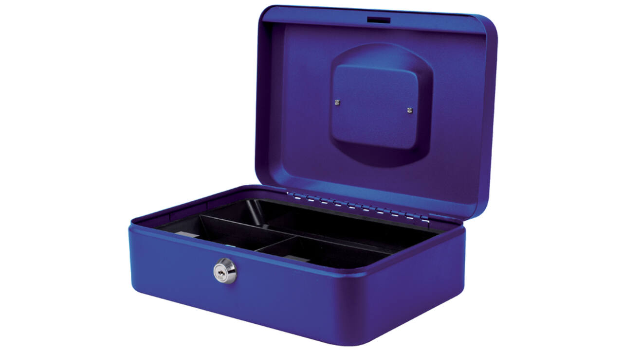 Geldkist Pavo 250x180x90mm blauw