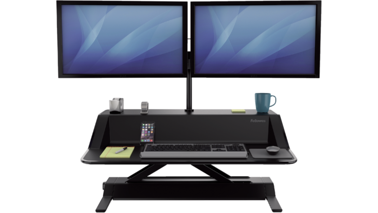 Zit-Sta werkplek Fellowes Lotus zwart