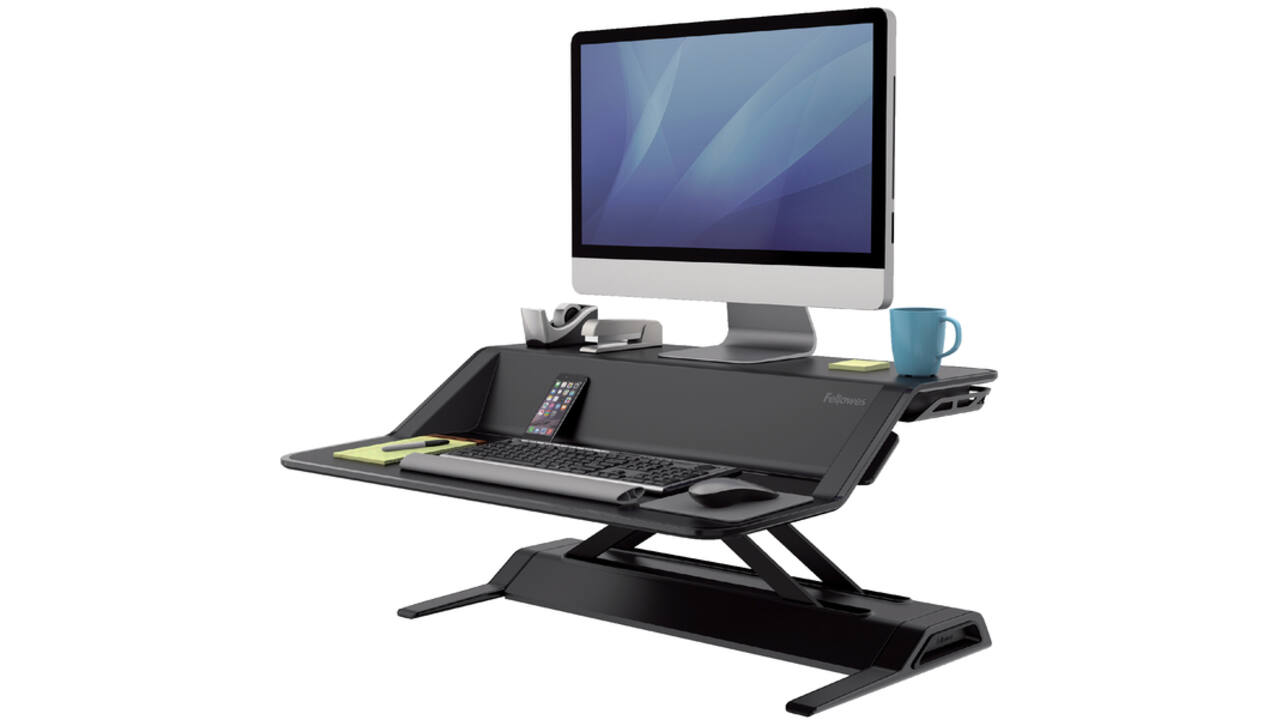 Zit-Sta werkplek Fellowes Lotus zwart