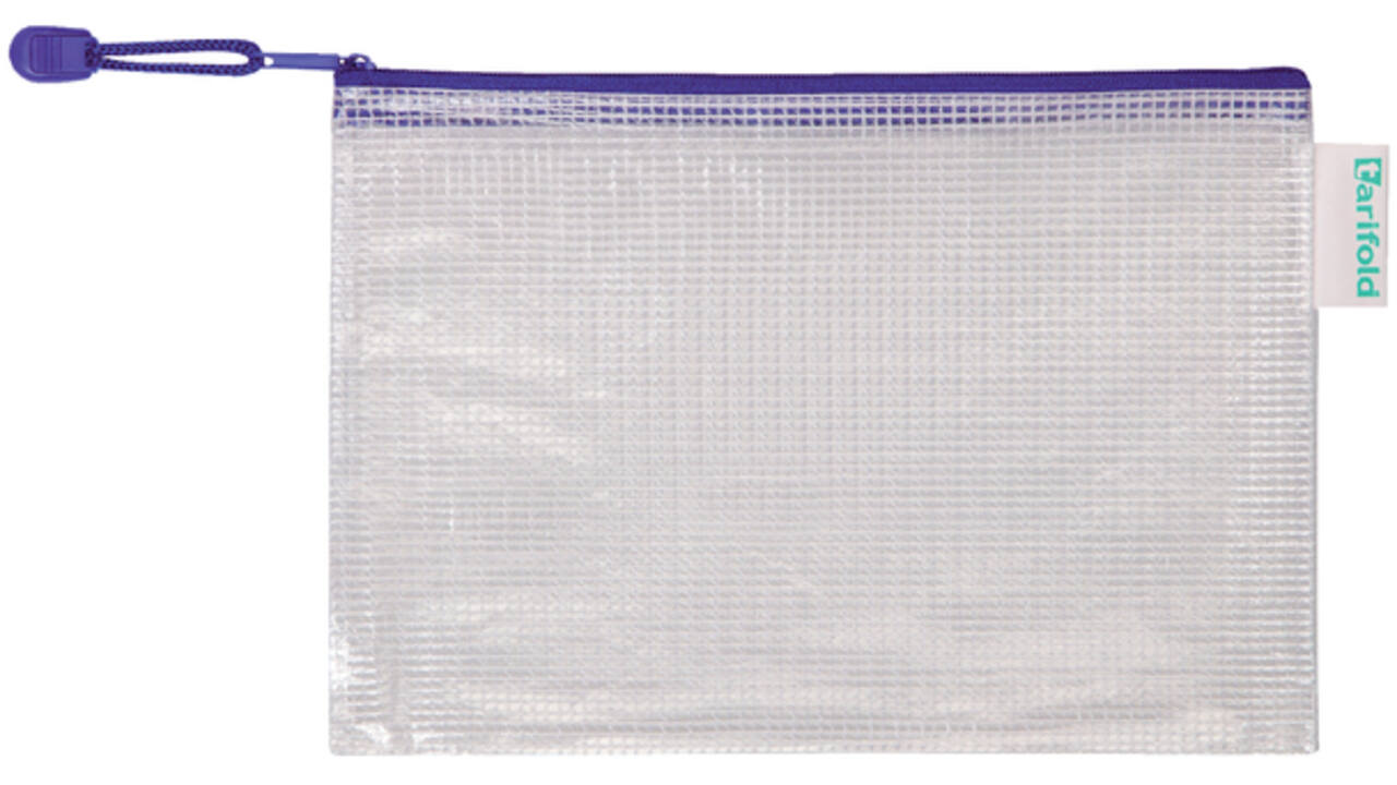Opbergtas Tarifold met rits 235x165mm PVC blauw