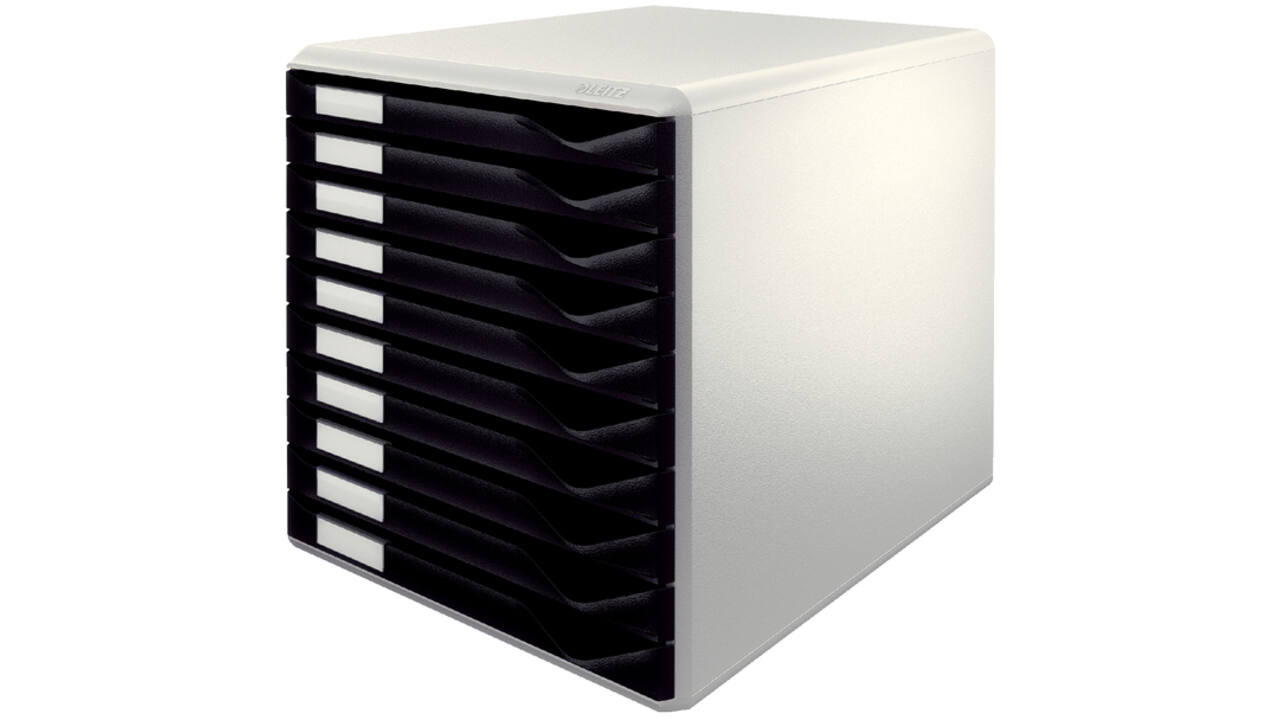 Ladenblok Leitz A4 10 laden zwart/wit