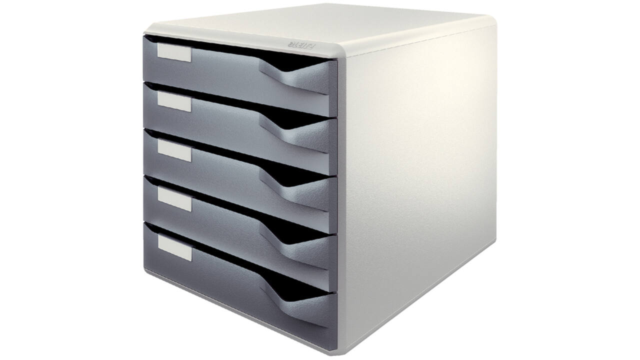 Ladenblok Leitz A4 5 laden donkergrijs/wit