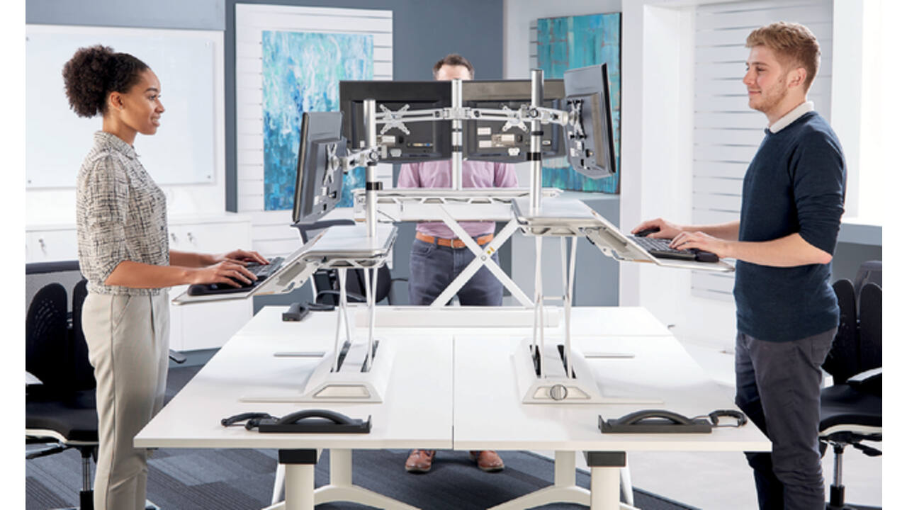 Zit-Sta werkplek Fellowes Lotus zwart