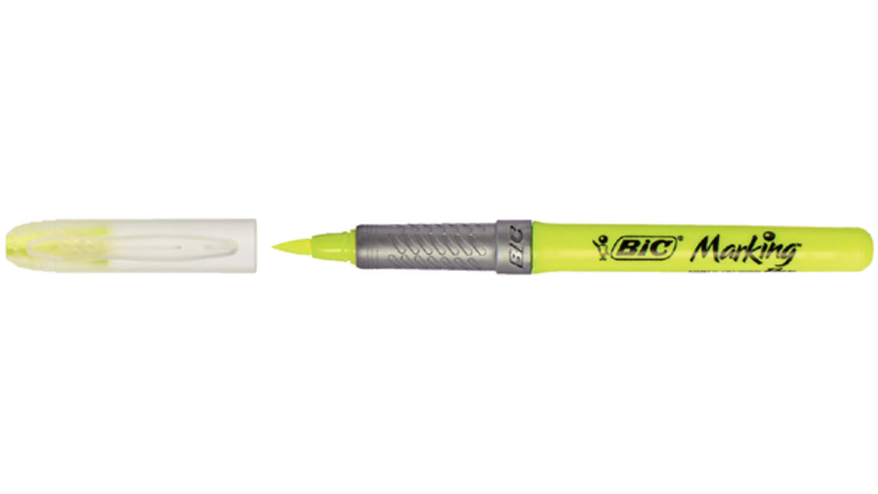 Markeerstift Bic flex geel