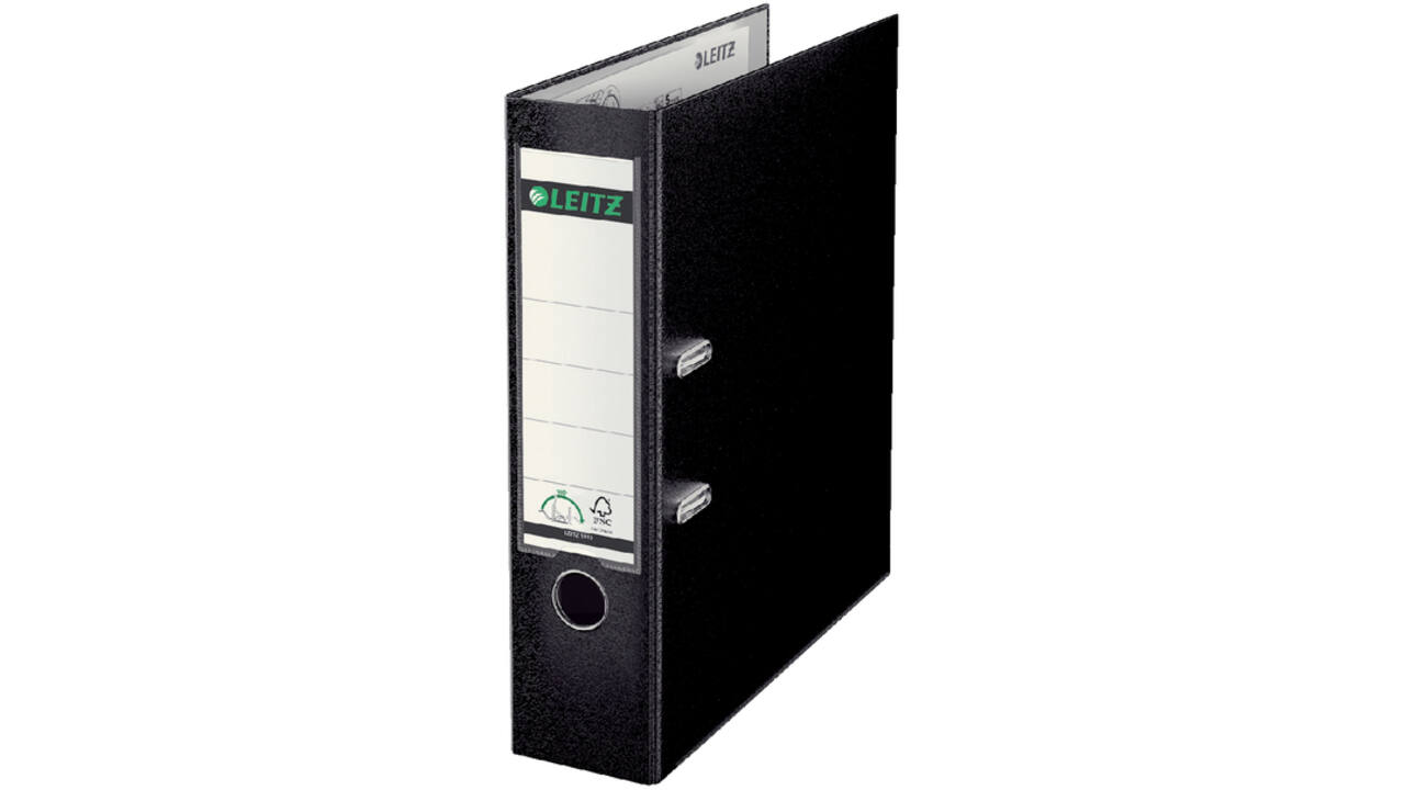 Ordner Leitz 1010 180° 80mm PP A4 zwart