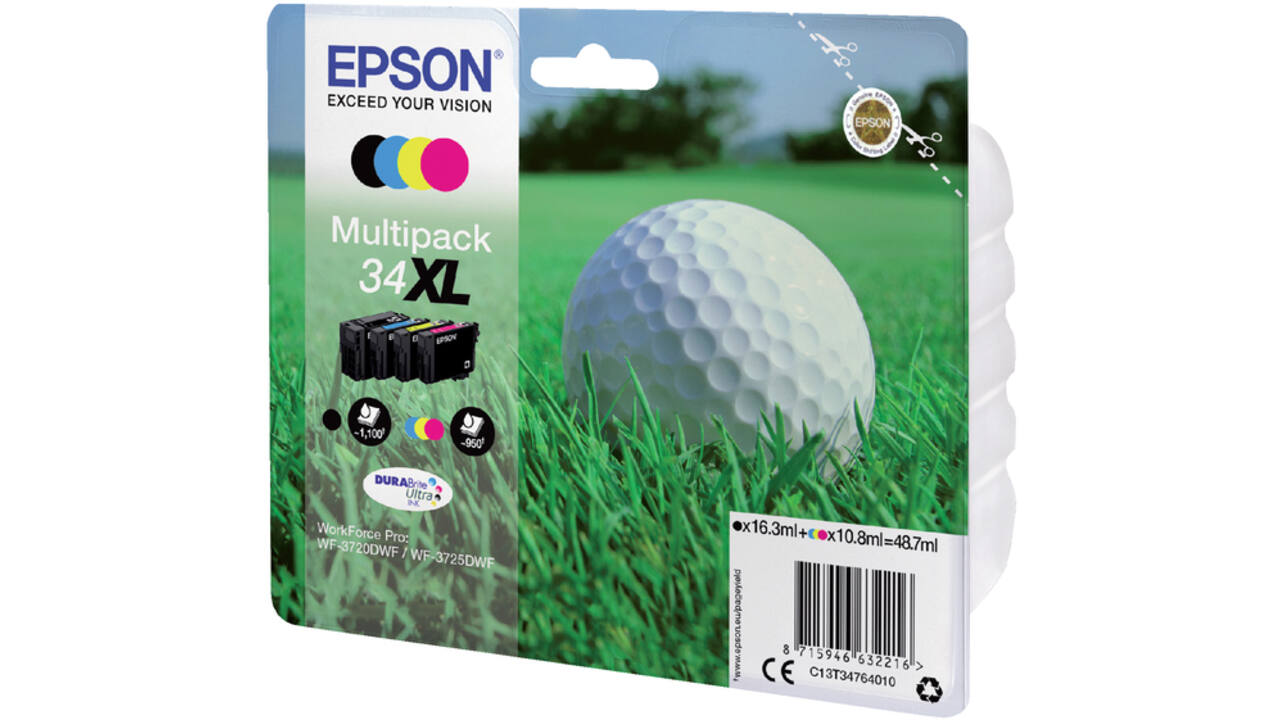 Inktcartridge Epson 34XL T3476 zwart + 3 kleuren