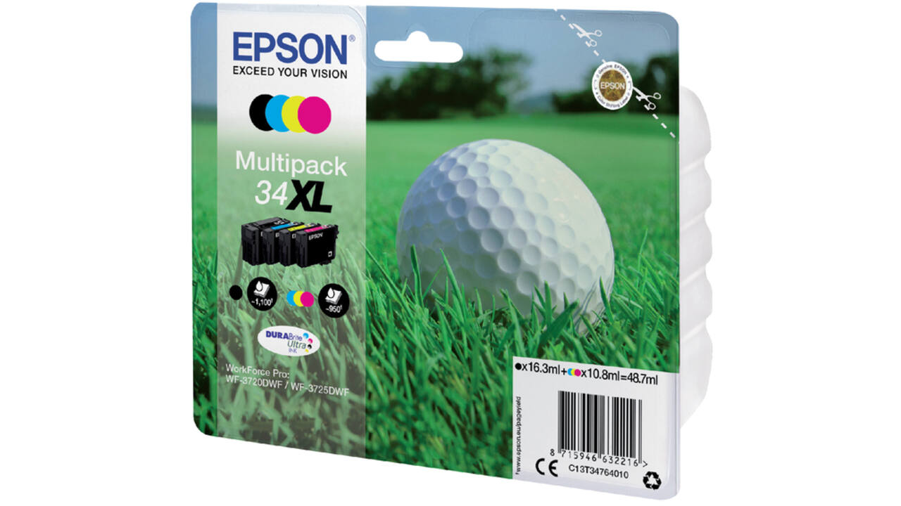 Inktcartridge Epson 34XL T3476 zwart + 3 kleuren