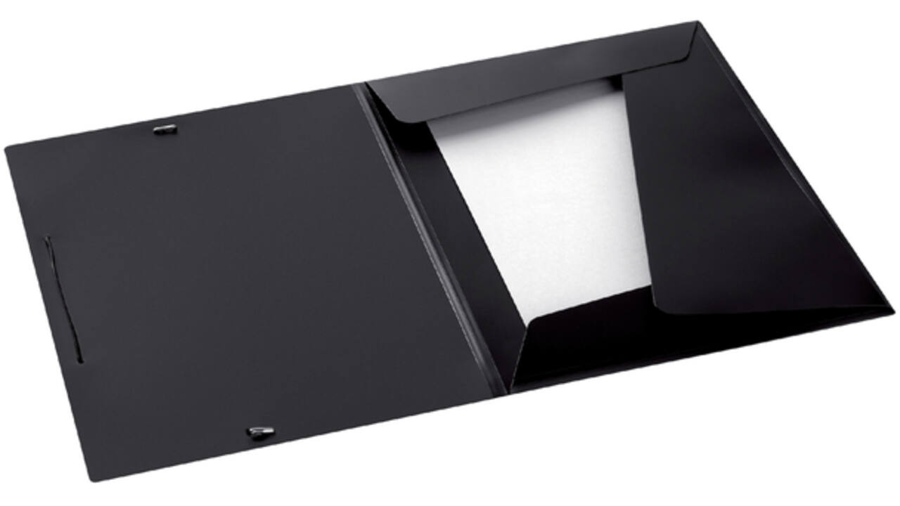 Elastomap Djois college file A4 3 klepppen PP zwart