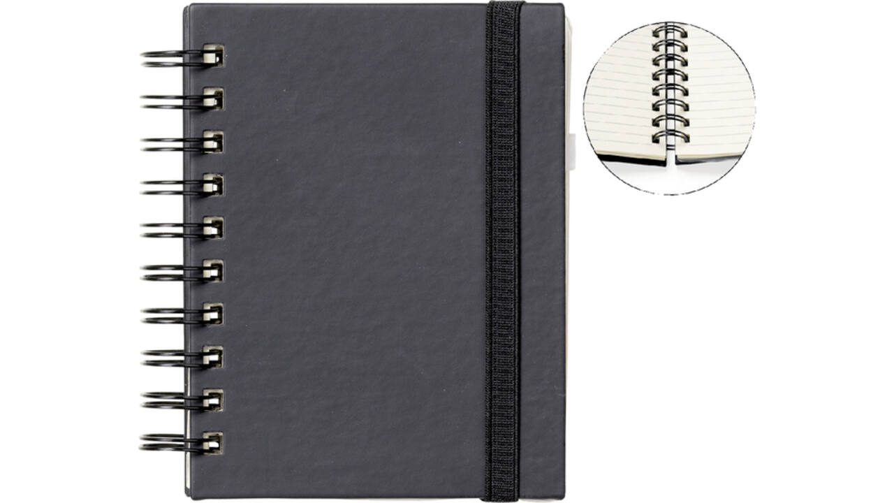 Notitieboek Quantore A6 spiraal lijn 192blz 80gr zwart