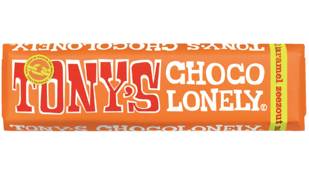 Chocolade Tony's Chocolonely karamel zeezout reep 47gr
