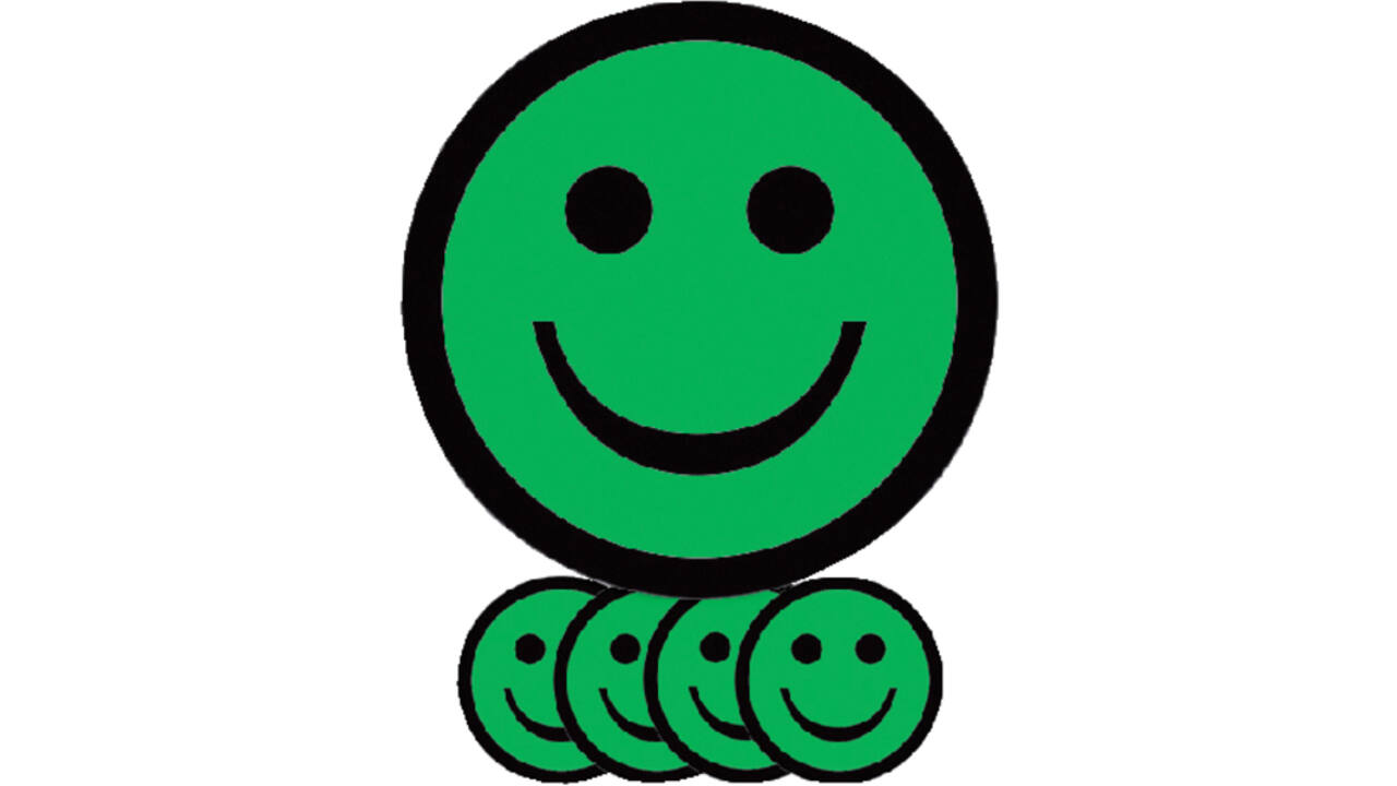 Magneet smiley 75mm emotie blij groen