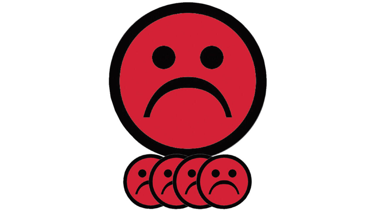 Magneet smiley 75mm emotie bedroefd rood