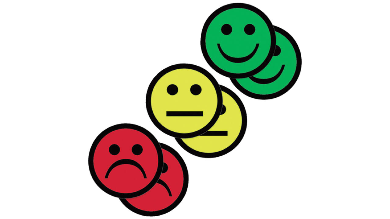 Magneet smiley 25mm emotie bedroefd rood