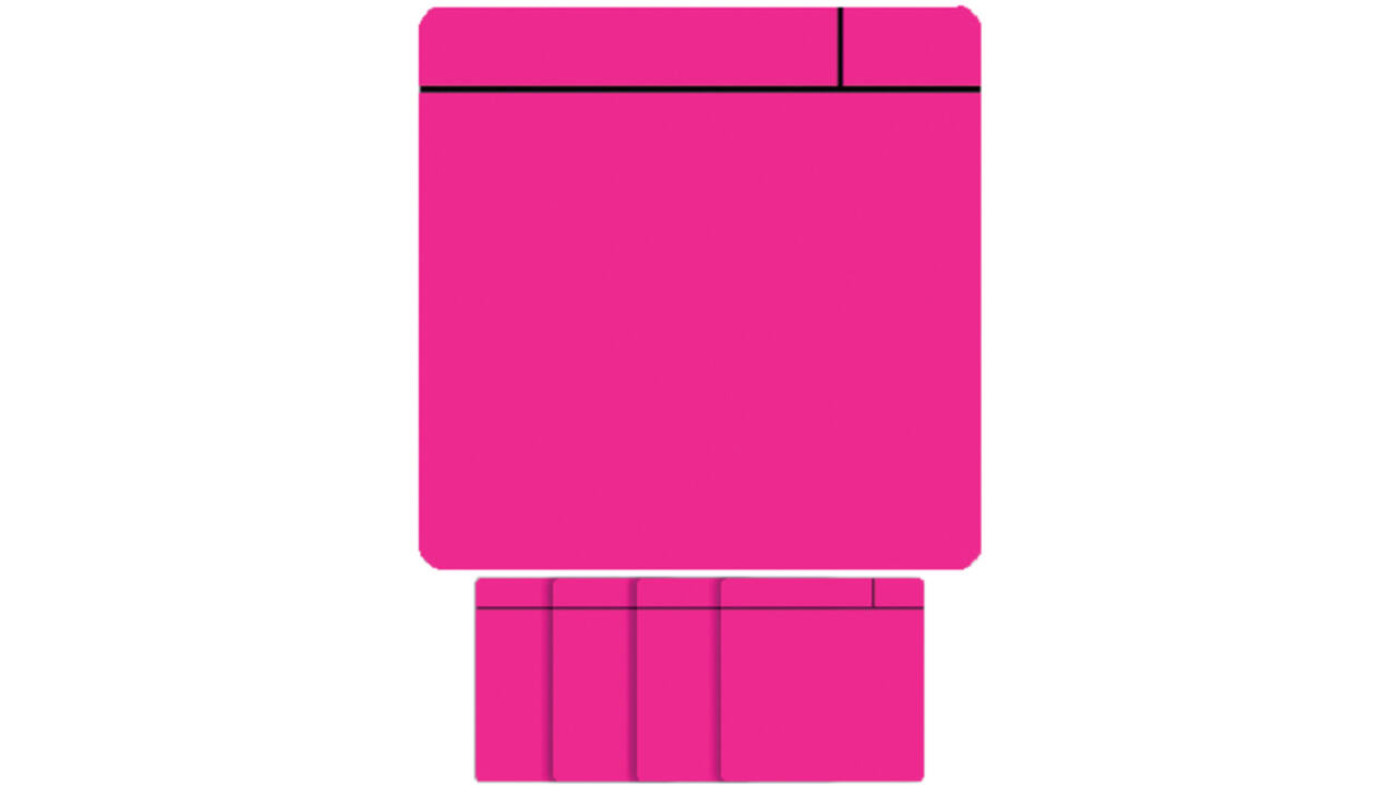 Magneet scrum 75x75mm roze