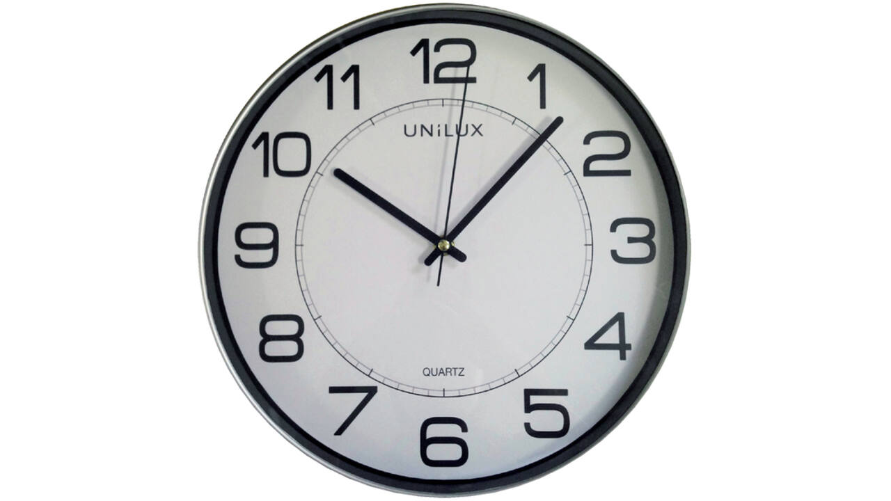 Wandklok Unilux Magnet Ø 30.5cm lichtgrijs/wit