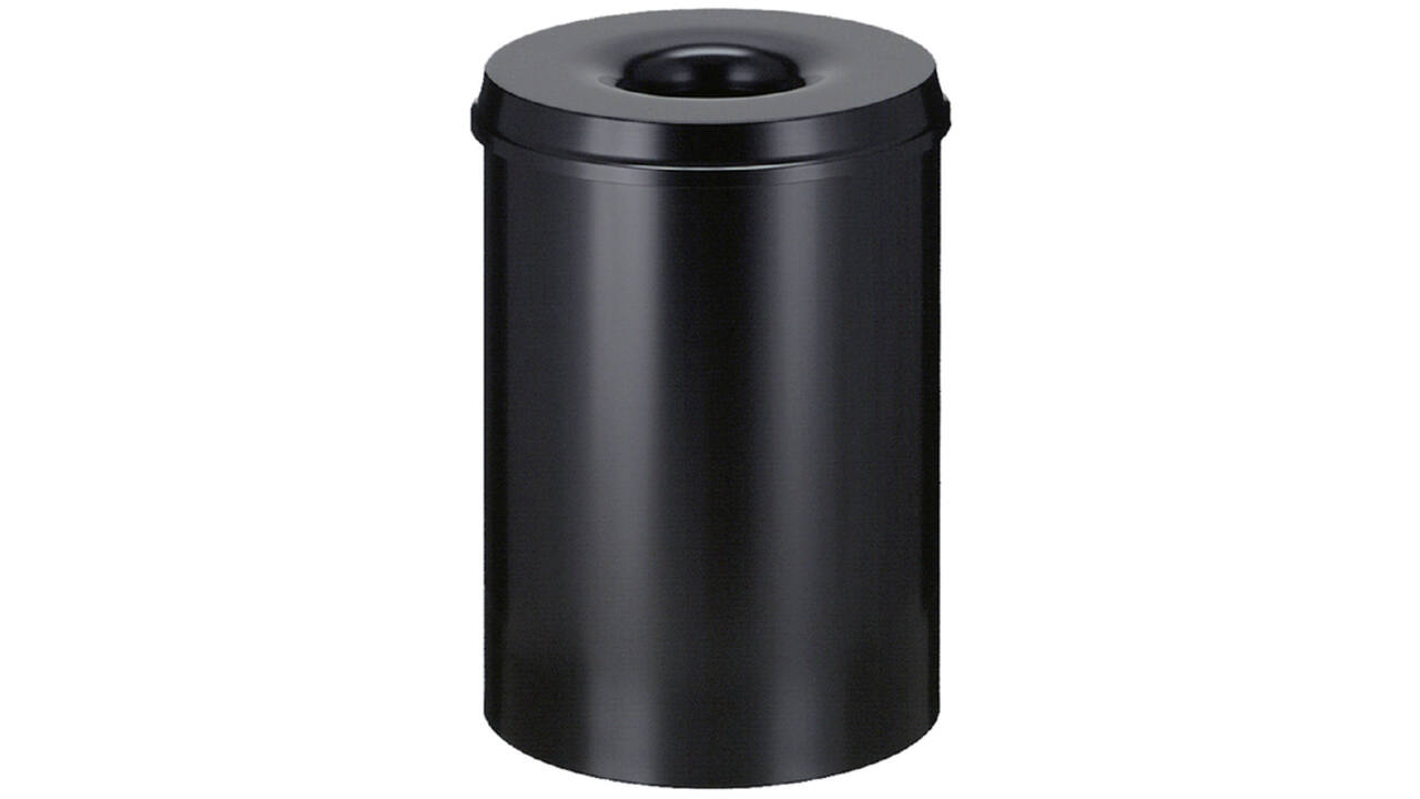 Papierbak met vlamdover Vepabins 30liter 33.5cm zwart