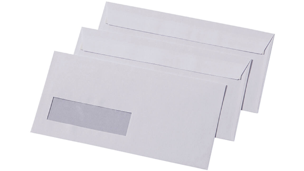 Envelop Quantore 110x220mm venster 3x10cm links 500stuks