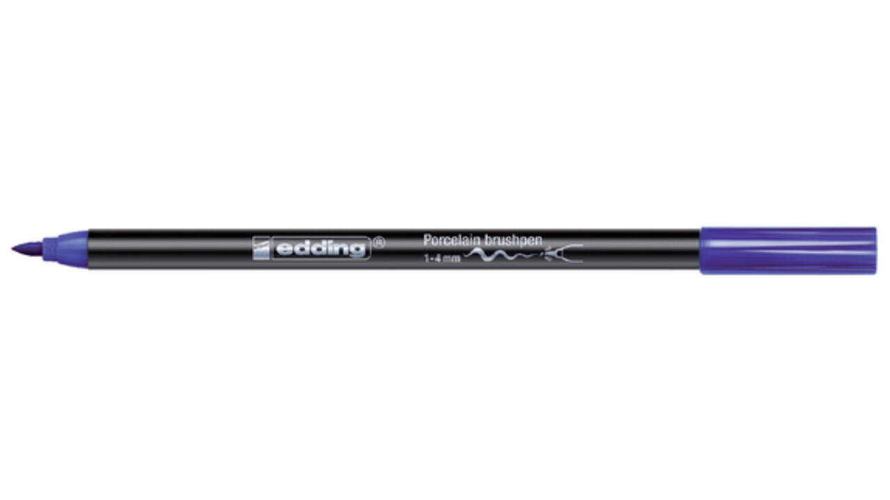Brushpen edding 4200 porselein blauw