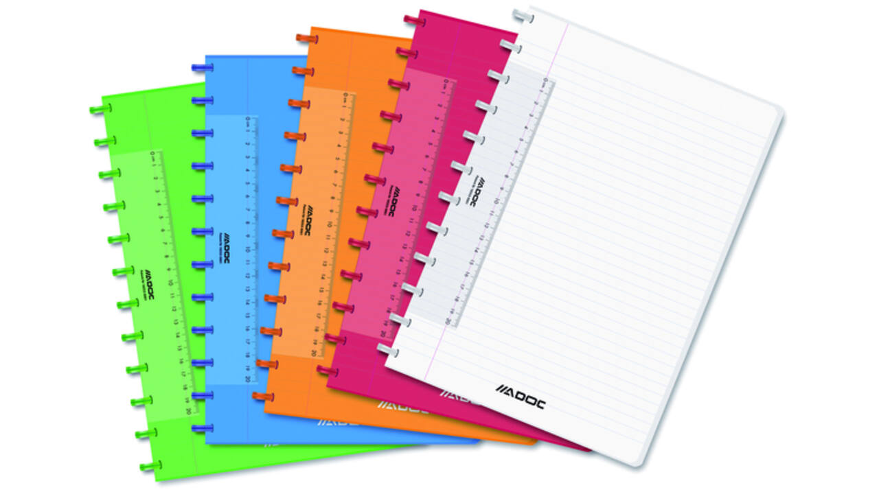 Schrift Adoc A4 lijn 144 pagina's 90gr assorti