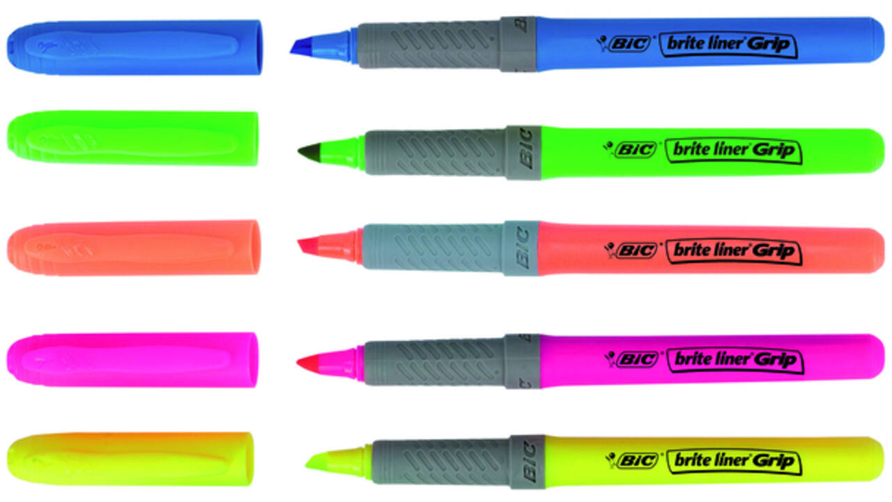 Markeerstift Bic brite liner grip oranje
