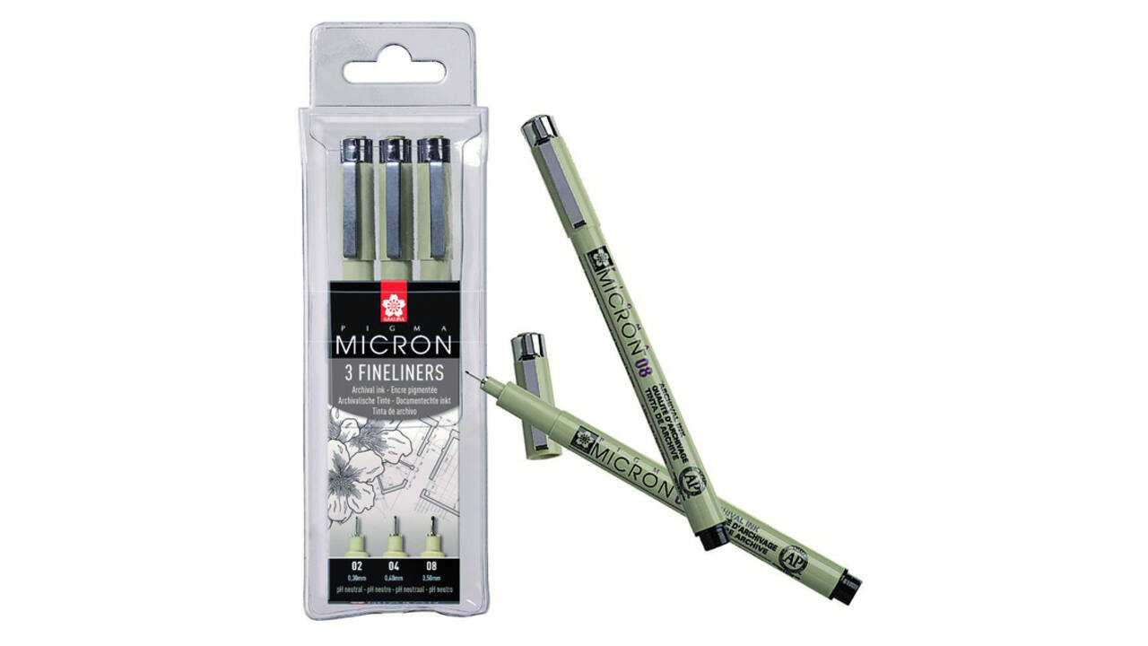 Fineliner Sakura pigma micron blister 3 stuks zwart