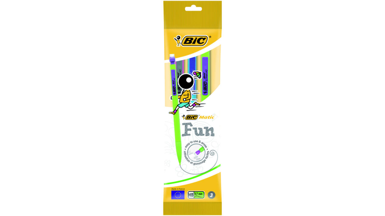 Vulpotlood Bic Matic fun HB 0.7mm blister à 3 stuks