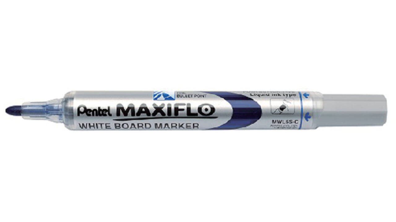 Viltstift Pentel MWL5S Maxiflo whiteboard rond 1mm blauw