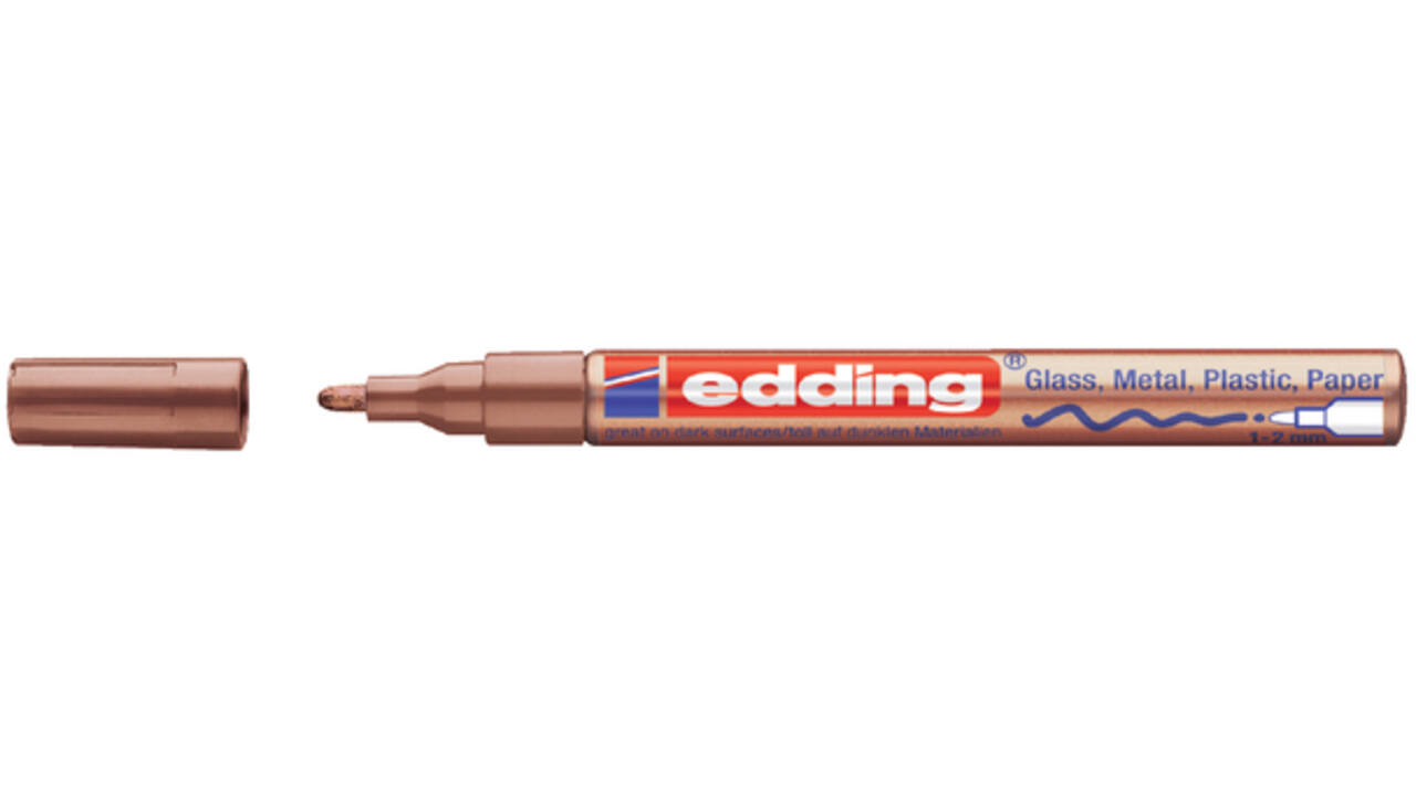 Viltstift edding 751 lakmarker rond 1-2mm koper