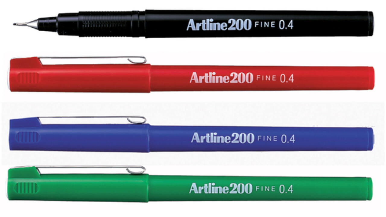 Fineliner Artline 200 rond fijn zwart