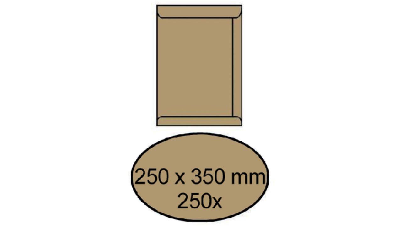 Envelop akte IEZZY 250x350mm zelfklevend 90gr bruin 250stuks