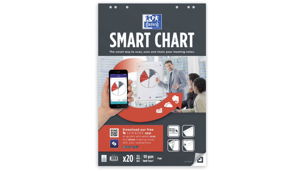 Flipoverpapier Oxford smart 65x98cm blanco 90gram 20vel