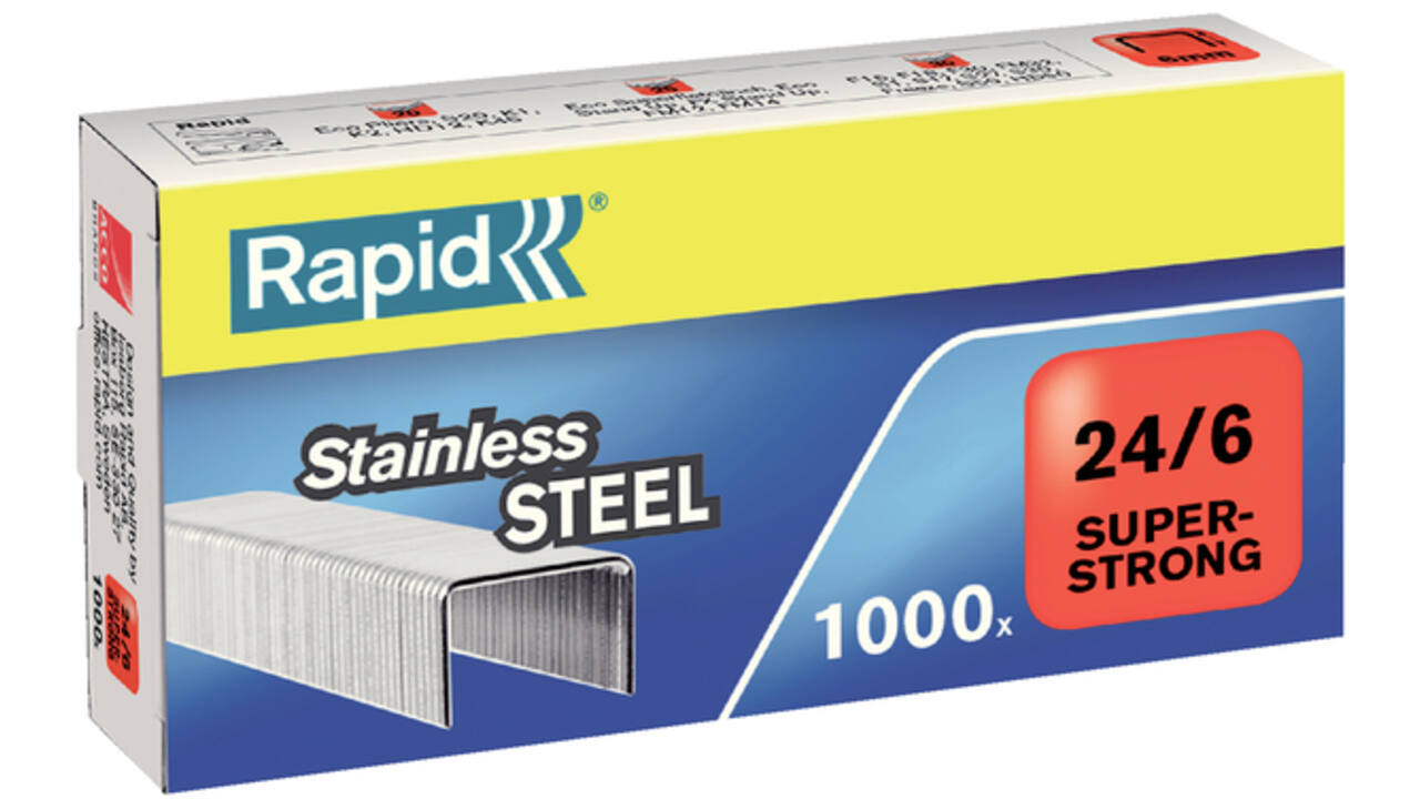 Nieten Rapid 24/6 RVS superstrong 1000 stuks
